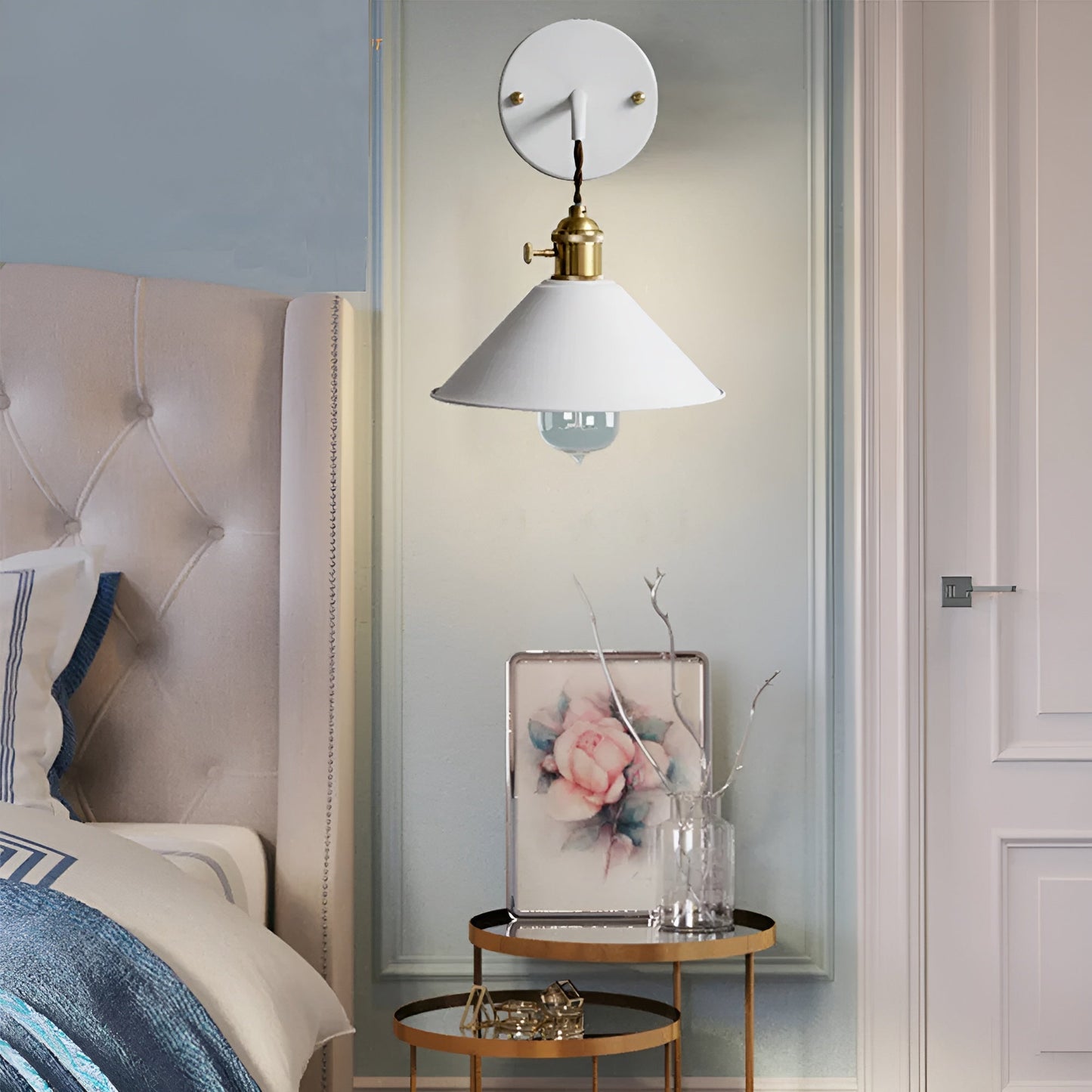 Floroux - Élégante lampe murale vintage en métal de haute qualité