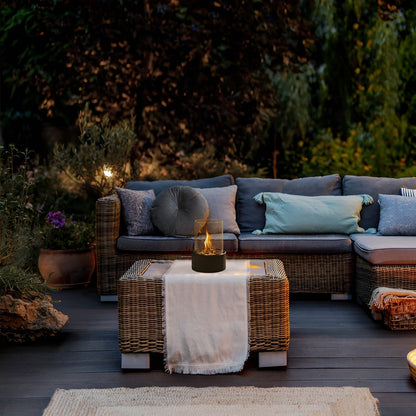 Floroux - Cheminée de table élégante en métal noir