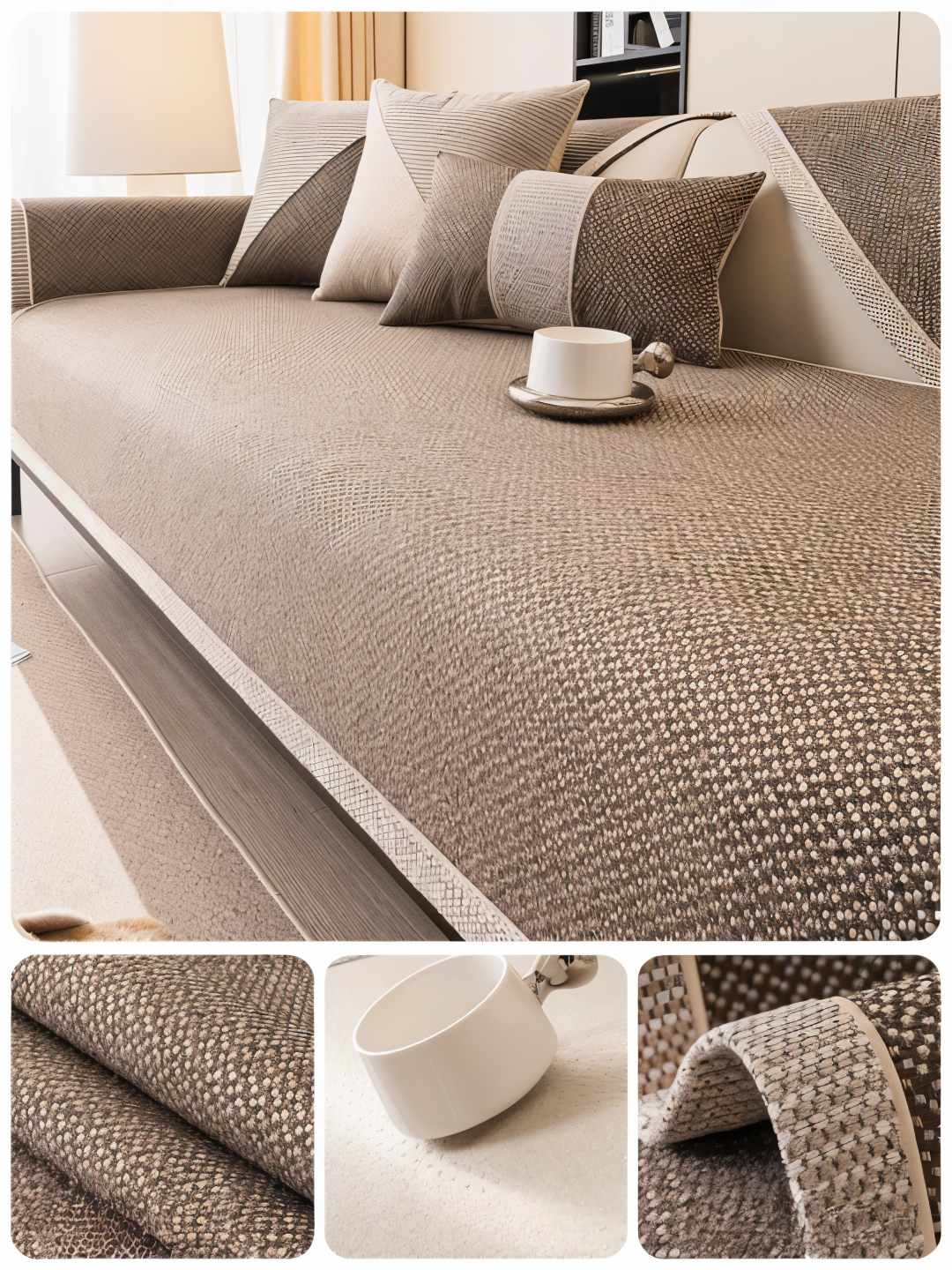 Floroux - Housse de canapé protection anti-glisse pour canapé et sofa