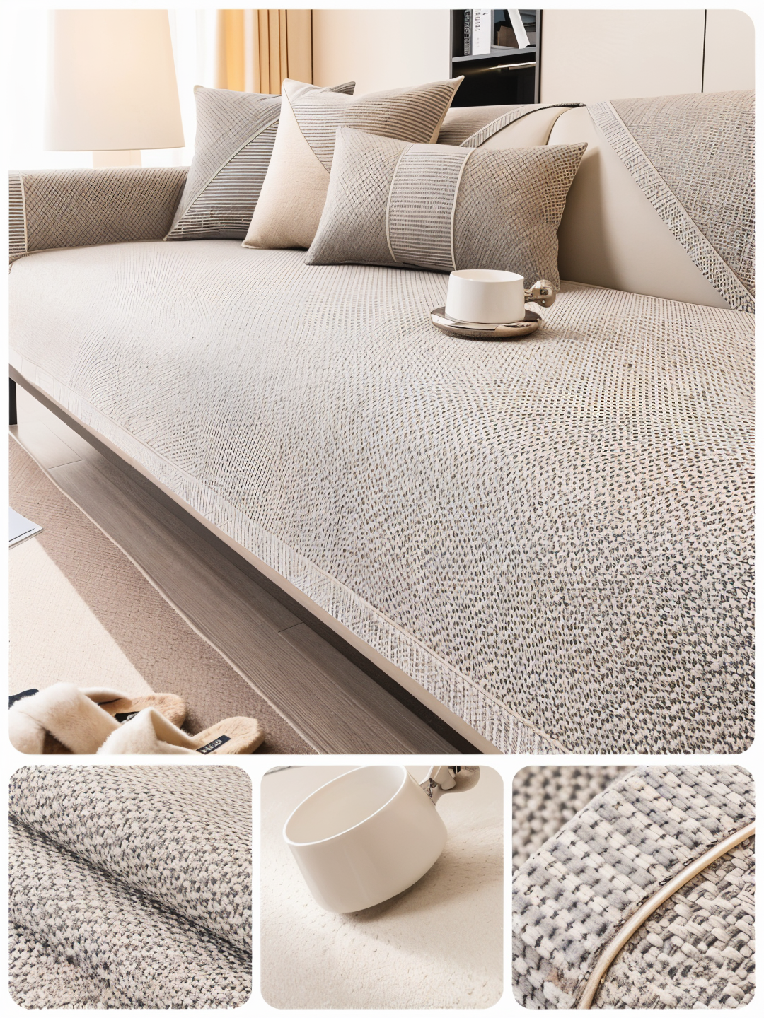 Floroux - Housse de canapé protection anti-glisse pour canapé et sofa