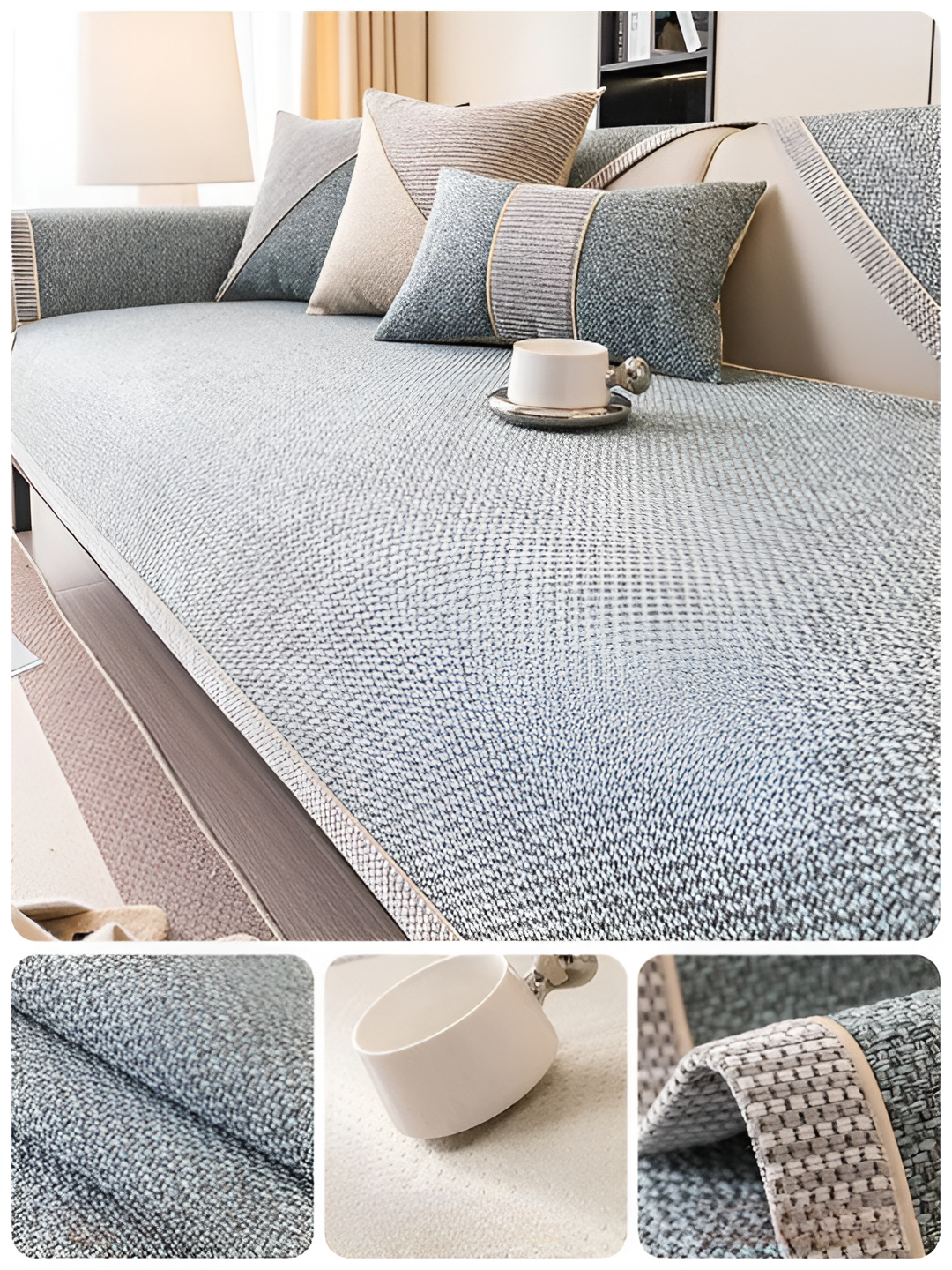 Floroux - Housse de canapé protection anti-glisse pour canapé et sofa