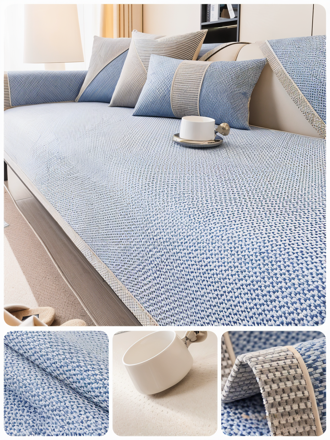 Floroux - Housse de canapé protection anti-glisse pour canapé et sofa