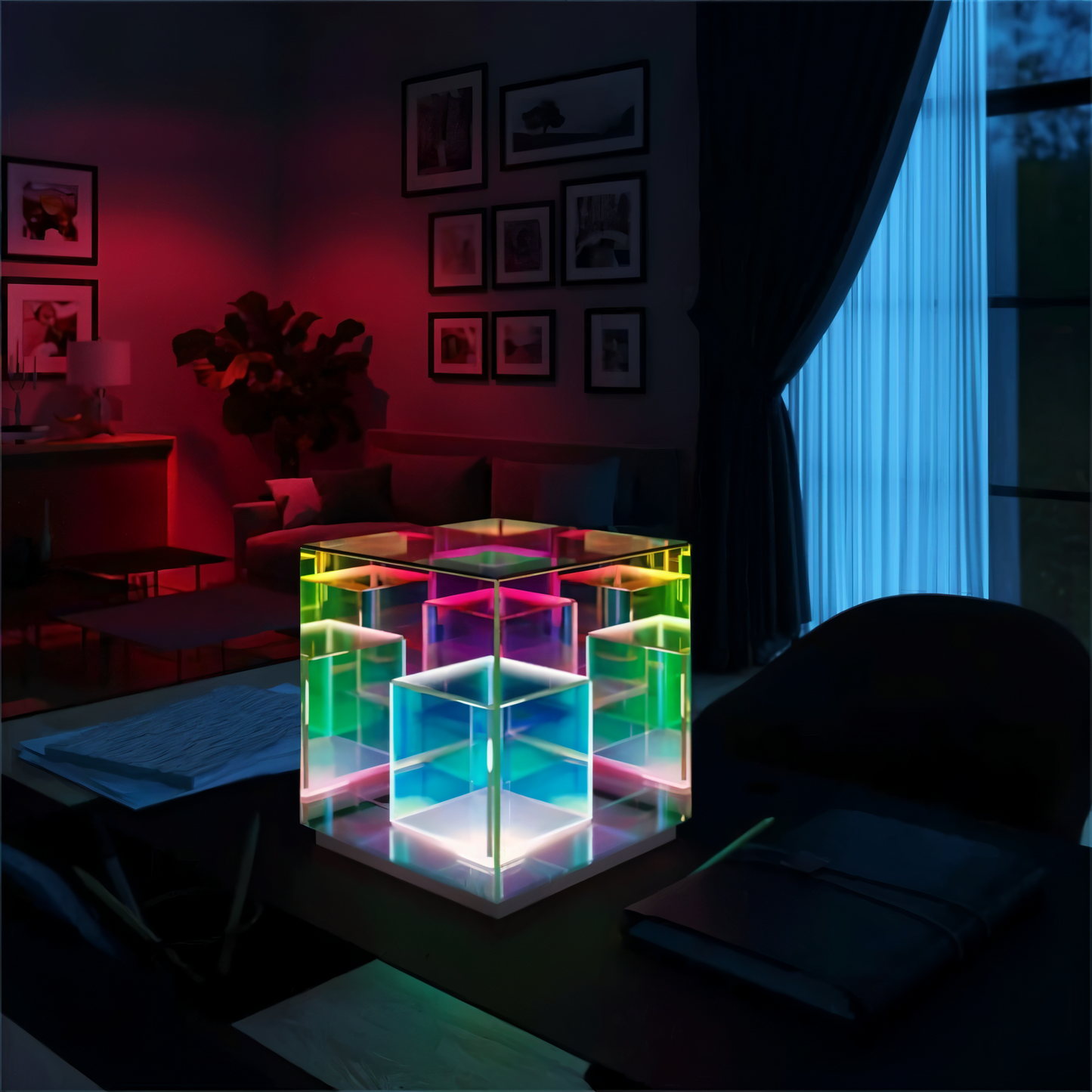 Floroux Cube LED Lamp | Lampe Cube Futuriste pour la Maison