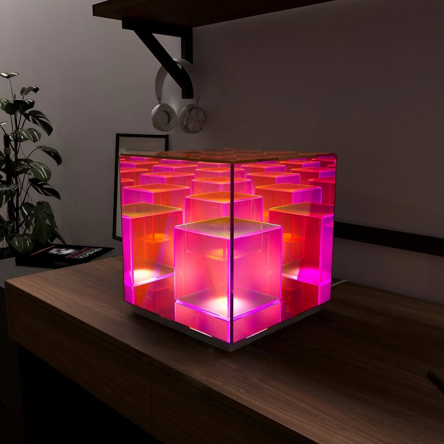 Floroux Cube LED Lampe | Lampe cube futuriste pour la maison