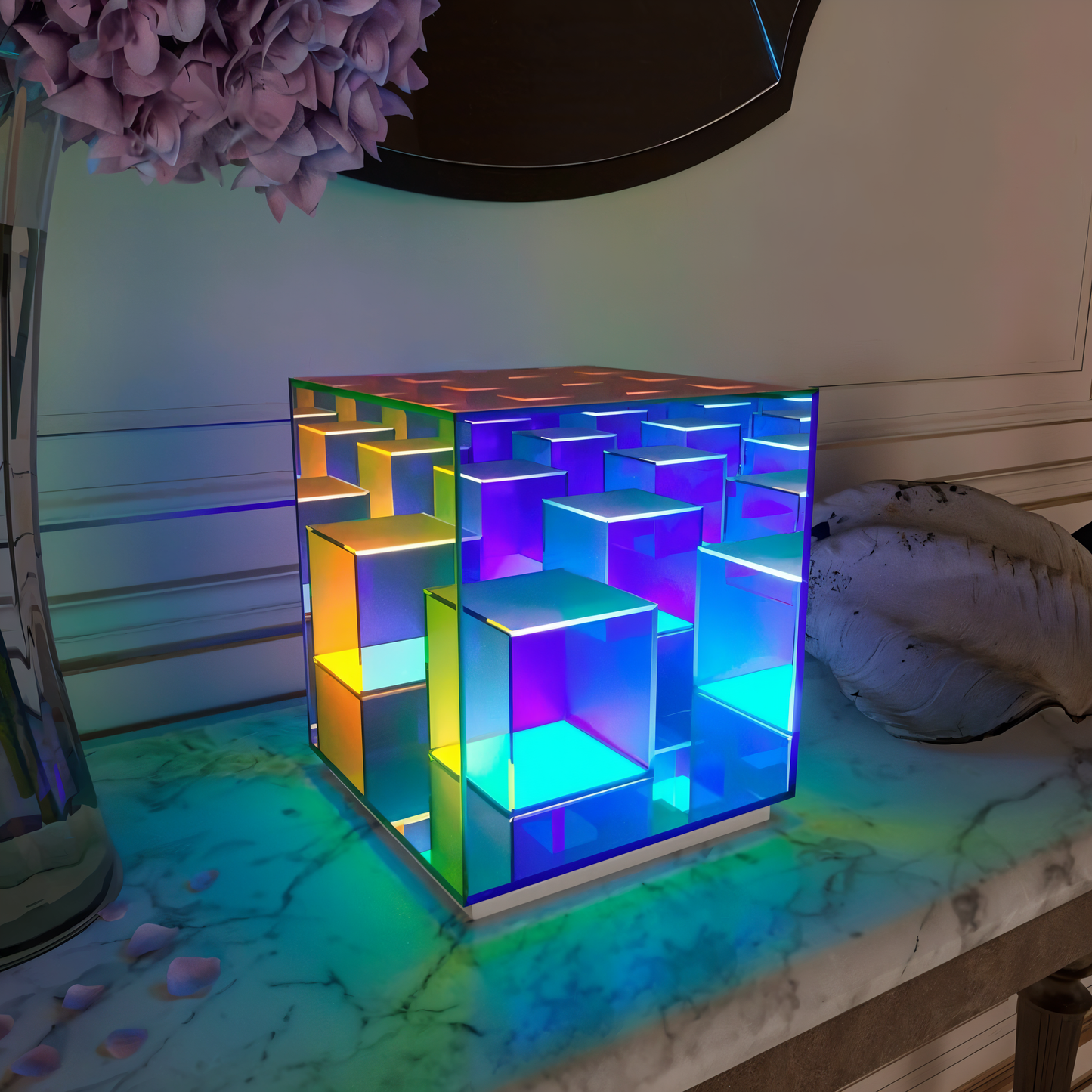 Floroux Cube LED Lamp | Lampe Cube Futuriste pour la Maison