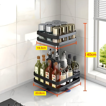 Floroux Étagère à épices pivotante à 360° | Étagère de cuisine multifonctionnelle | Gain de place & Moderne