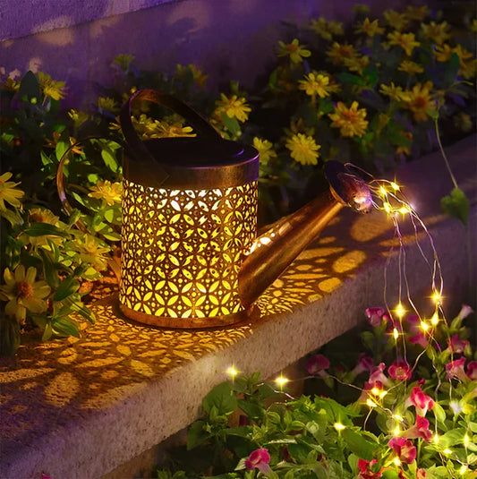 Floroux | Lumières Extérieures Creusées - Arrosoir Solaire avec Éclairage