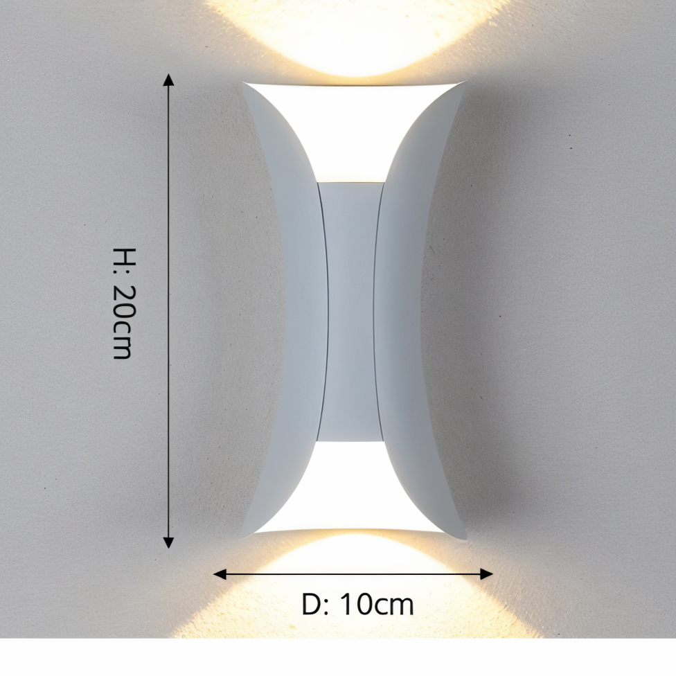 Floroux - Douce lumière murale LED élégante avec double émission lumineuse pour les espaces extérieurs