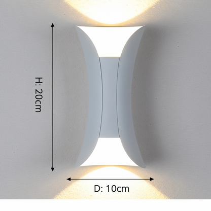 Floroux - Douce lumière murale LED élégante avec double émission lumineuse pour les espaces extérieurs