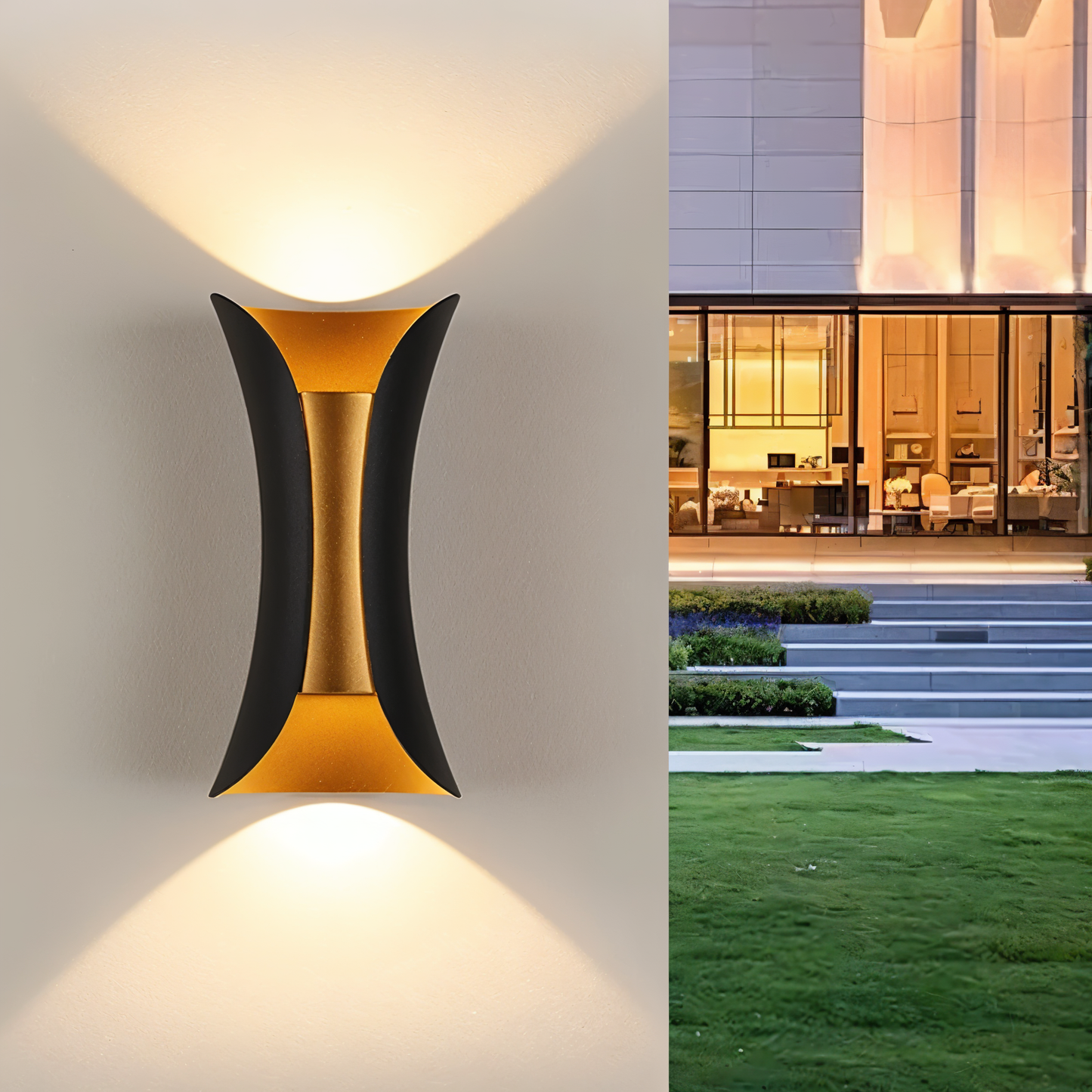 Floroux - Douce lumière murale LED élégante avec double émission lumineuse pour les espaces extérieurs