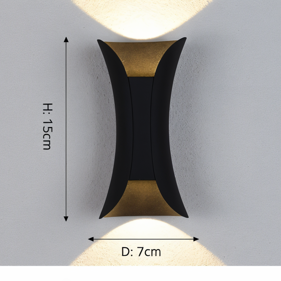 Floroux - Douce lumière murale LED élégante avec double émission lumineuse pour les espaces extérieurs