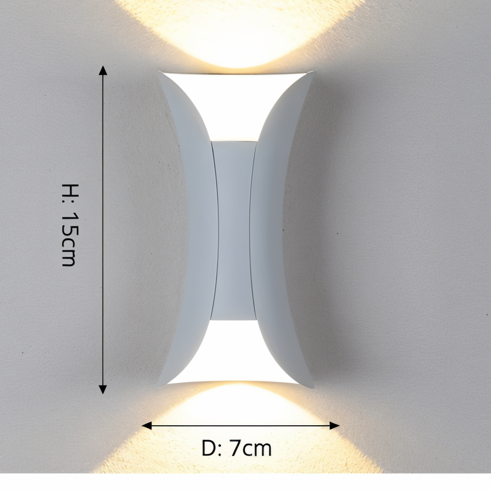 Floroux - Douce lumière murale LED élégante avec double émission lumineuse pour les espaces extérieurs