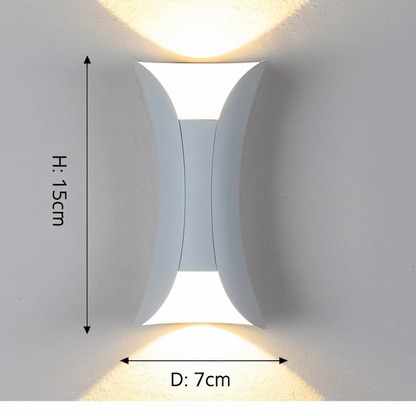 Floroux - Douce lumière murale LED élégante avec double émission lumineuse pour les espaces extérieurs