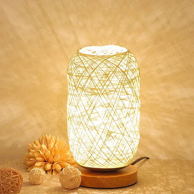 Floroux - Lampe de table en bois Rope