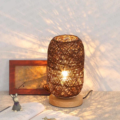 Floroux - Lampe de table en bois Rope