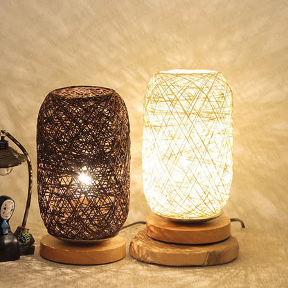 Floroux - Lampe de table en bois Rope