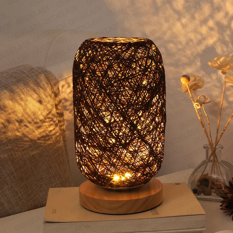 Floroux - Lampe de table en bois Rope