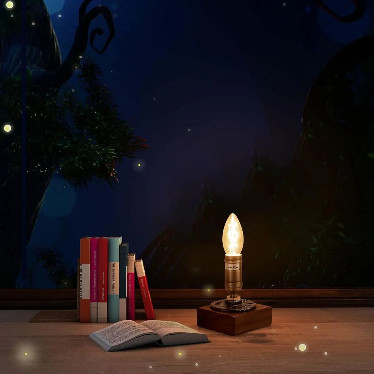 Floroux - Lampe de table en bois