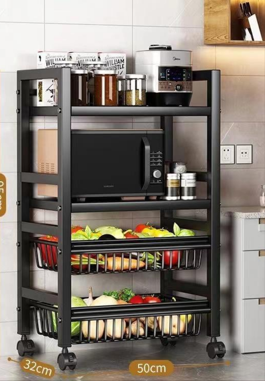 Étagère métallique multifonctionnelle à 4 couches