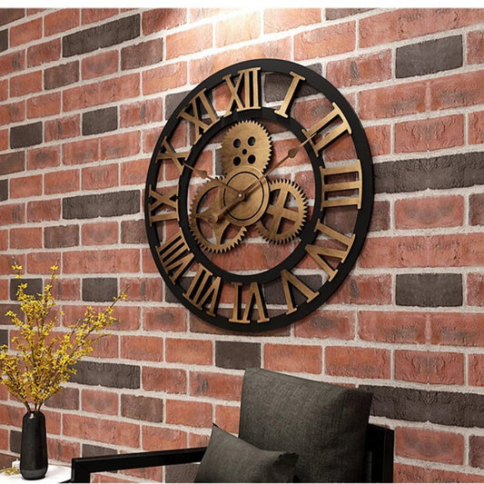 Horloge murale en bois rétro