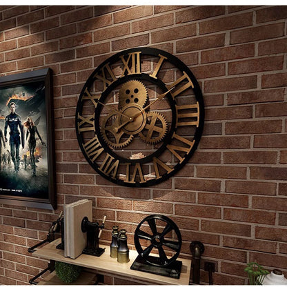 Horloge murale en bois rétro