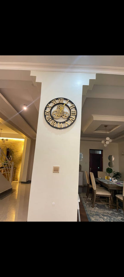 Horloge murale en bois rétro