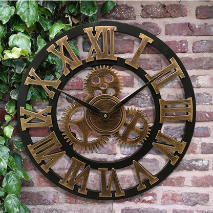 Horloge murale en bois rétro