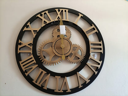 Horloge murale en bois rétro