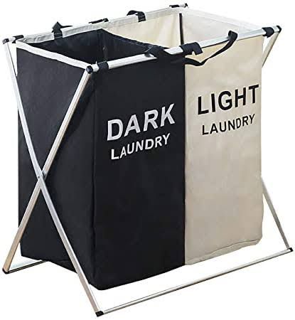 Panier à linge pliable avec compartiment hmm