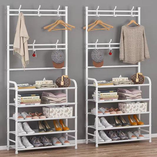 3 en 1 porte-manteau d'entrée avec banc à chaussures tiers