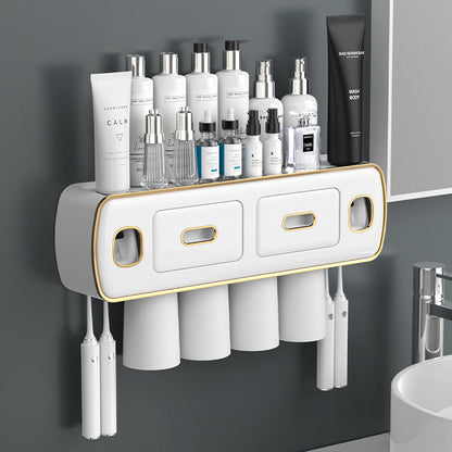 Distributeur de dentifrice avec support pour brosse à dents