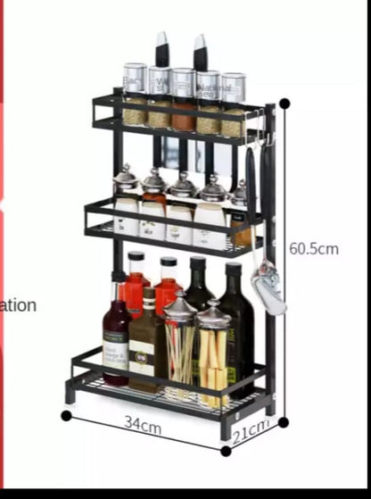 Étagère à fruits métallique à 3 niveaux