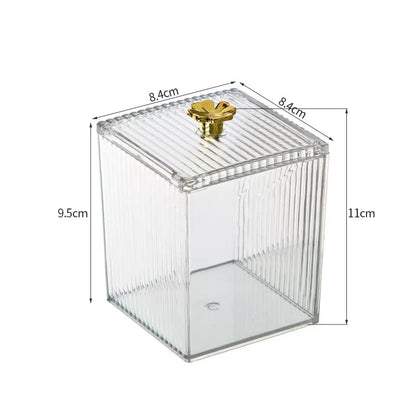 Boîte de rangement transparente en acrylique pour maquillage/ coton