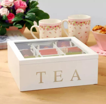 Organisateur de sachets de thé en bambou blanc