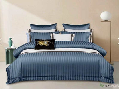 7*8 Housses de couette rayées NoirNov