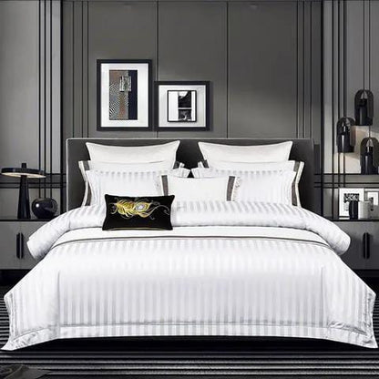 7*8 Housses de couette rayées NoirNov