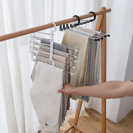 5 en 1 cintre à pantalons rétractable