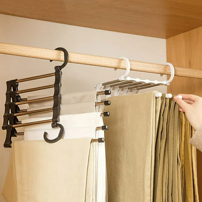 5 en 1 cintre à pantalons rétractable