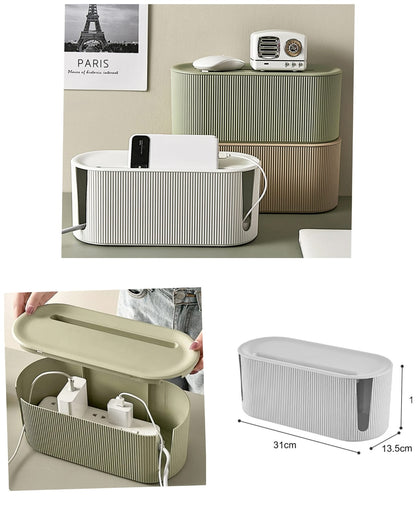 Boîte de rangement pour câbles noire