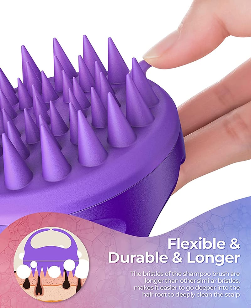 Brosse à shampooing portable mini en silicone à main