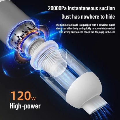 Aspirateur de voiture sans fil rechargeable portatif