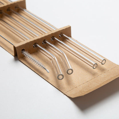 4Pcs Pailles en Verre Réutilisables