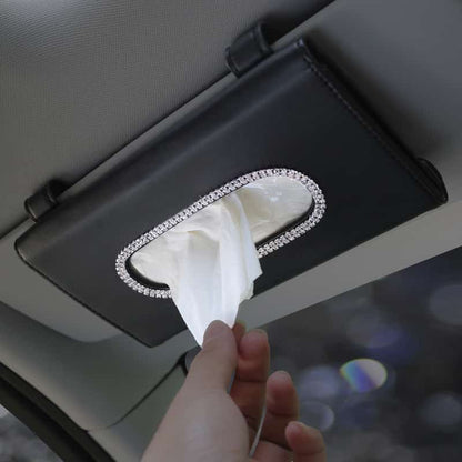 Boîte à tissues de voiture en cristal