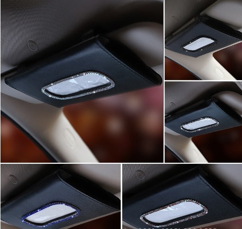 Boîte à tissues de voiture en cristal