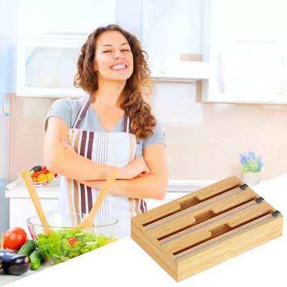 Distributeur de film alimentaire en bambou écologique