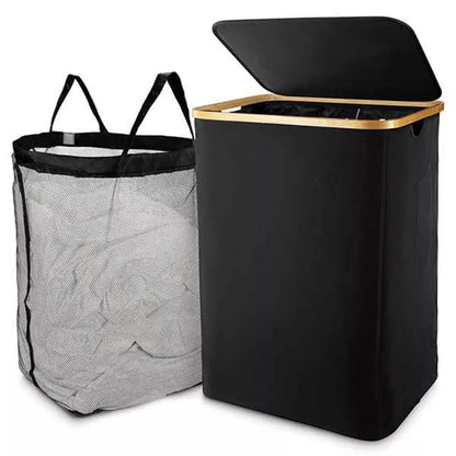 Panier à linge pliable avec couvercle
