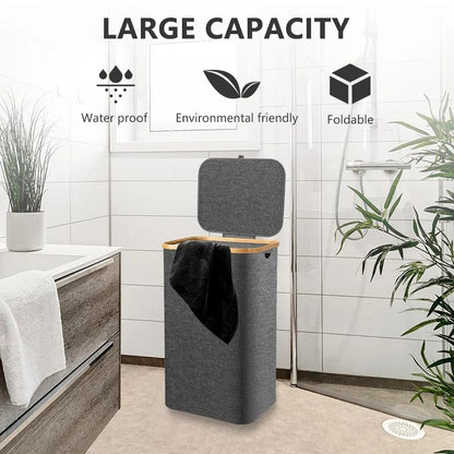 Panier à linge pliable avec couvercle