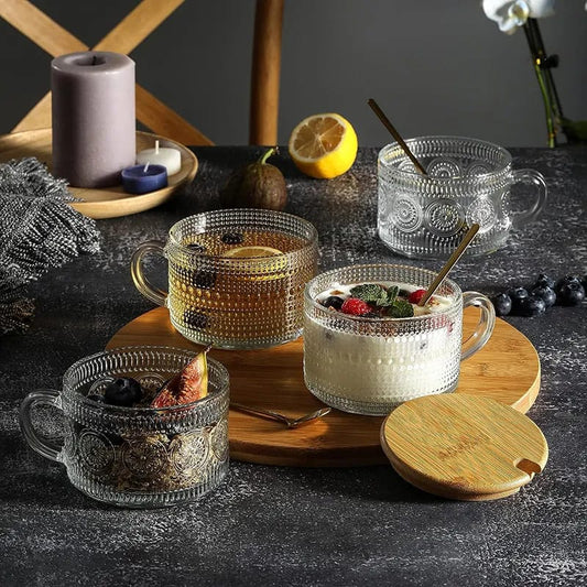 Mug en verre vintage