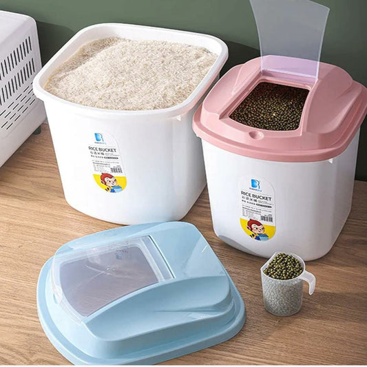 Seau à riz / Seau à céréales avec tasse de mesure