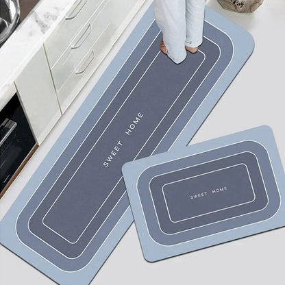 2pcs Tapis de Cuisine avec Caoutchouc
